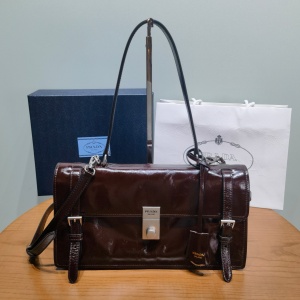 prada small oiled leather handbag #1bn026